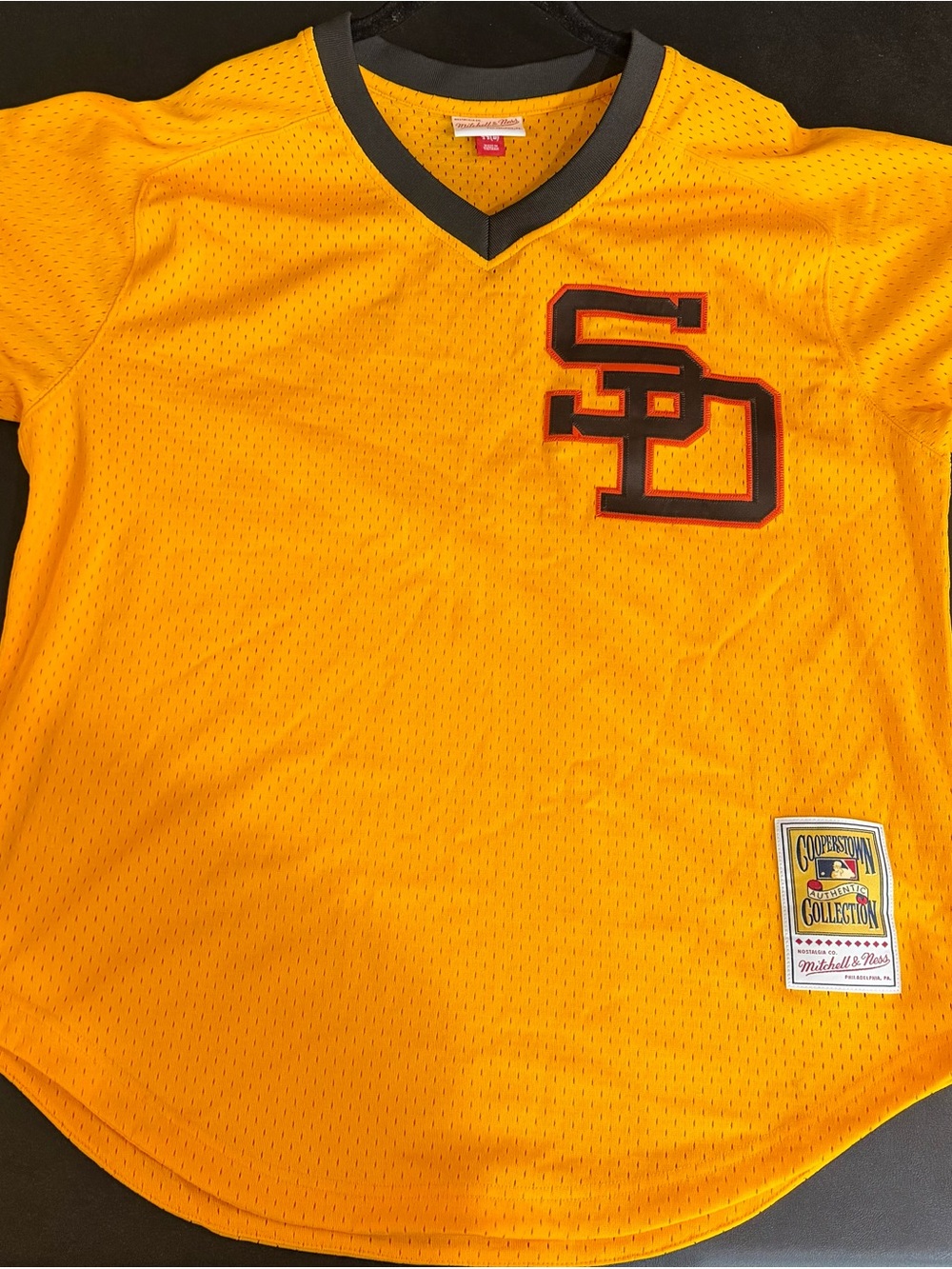 Mitchell & Ness Yellow Mesh Jersey with Black Trim